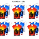Palm Tree Lenticular Luggage Bag Travel Tag T-Shirt Shape, SETOF6 #LTST-363#