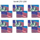 Setof6 Lenticular Luggage Bag Travel Tag American Flag Statue Liberty #LT01-206#