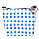 3D Lenticular White Universal Purse Bag Moving Blue Dots #R-042-PAVIA#