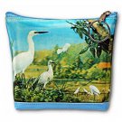 3D Lenticular Blue Universal Purse Bag Heron Bird Family Grazing #SSP-018-PAVIA#