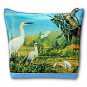 3D Lenticular Blue Universal Purse Bag Heron Bird Family Grazing #SSP-018-PAVIA#