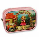3D Lenticular Pink Purse Make-Up Bag Little Girl in Rose Garden #SSP-066-ROMA#