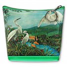 3D Lenticular Green Universal Purse Bag Swan Family Flying Lake #PK-114-PAVIA#