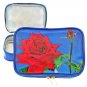 Purse Make-Up Bag Big Red Rose Garden Blue 3D Lenticular #SSP-438-PRADO#