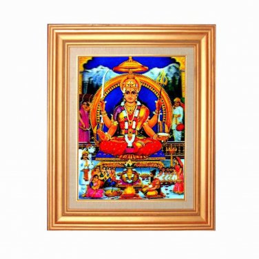 Gold Leaf Frame 10x13 inch Religious Hindu Santoshi Maa Mata #HDL-01-PI-FR-COMO#