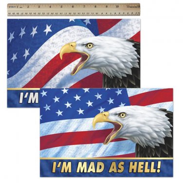 3D Animated Lenticular I'm Mad As Hell Eagle Fridge Magnet -Item #MA8X12-250-IM#