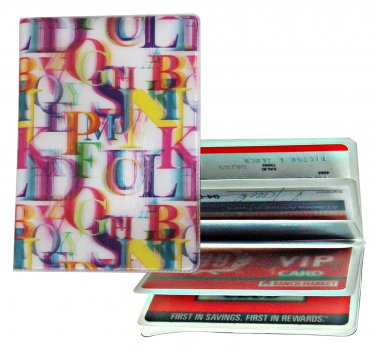 ID CARD Holder Typhography Multi Color 3D Letters Lenticular #IDH-126#