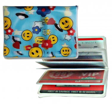 ID ATM CARD Holder 3D Lenticular Smiley Face Flowers Stars #R-D010-ID#