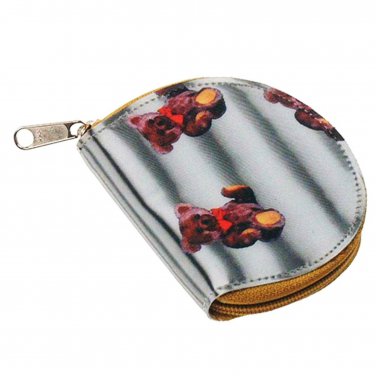 Coin Purse Teddy Bear Silver Futuristic 3D Lenticular #RONDO-R109#