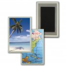 Lenticular Flip Refrigerator Magnet Florida White Sand Map of USA #MAF-227#