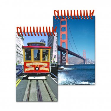 Spiral Notebook Cable Car Golden Gate Bridge Lenticular 2x4" 144 Page #NBM-229#