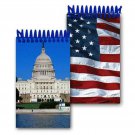 Capitol Building American Flag Spiral Notebook Lenticular 2x4"144 Page #NBM-225#