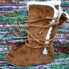 GAP kids leather suede wrap moccasin boots size 12