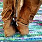 GAP kids leather suede wrap moccasin boots size 12
