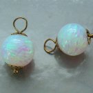 Stunning 10mm Lab Opal INTERCHANGEABLE Earring Charms YG or SS