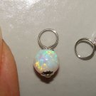 6mm Lab White Fire Opal INTERCHANGEABLE Earring Charms YOUR CHOICE YG or SS