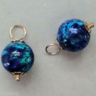 Stunning 10mm Lab Austalian Black Opal INTERCHANGEABLE Earring Charms YG or SS