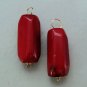 18-20mm Natural Red Coral INTERCHANGEABLE Earring Charms YOUR CHOICE YG or SS