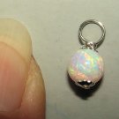 6mm Lab White Fire Opal INTERCHANGEABLE Belly Ring Charm YOUR CHOICE YG or SS
