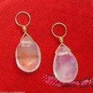 Small Faceted Rainbow Moonstone Teardrop INTERCHANGEABLE Earring Charms YG or SS