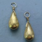 Brushed Gold or Silver Teardrops INTERCHANGEABLE Earring Charms YG or SS