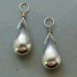 Brushed Gold or Silver Teardrops INTERCHANGEABLE Earring Charms YG or SS