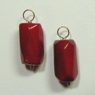 15mm Natural Red Coral INTERCHANGEABLE Earring Charms YOUR CHOICE YG or SS