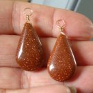 XL Glittering Goldstone Teardrops INTERCHANGEABLE Earring Charms YG or SS