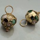 10mm Gold Cloisonne INTERCHANGEABLE Earring Charms YG or SS
