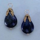 Fancy Teardrop Lapis Lazuli INTERCHANGEABLE Earring Charms YG or SS