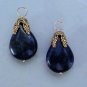 Fancy Teardrop Lapis Lazuli INTERCHANGEABLE Earring Charms YG or SS
