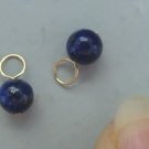 Tiny 6mm Lapis Lazuli INTERCHANGEABLE Earring Charms YOUR CHOICE YG or SS