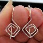 Squared Fancy Looped and Hammered INTERCHANGEABLE Earring Wires Sterling Silver