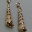 Long & Sleek 1 1/2" Natural Auger Shell INTERCHANGEABLE Earrings Charms GP or SP