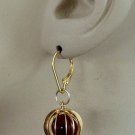 Fancy 13mm Caged Garnet Red INTERCHANGEABLE Earrings Charms GP or SP