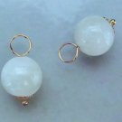 10mm Beautiful AAA White Moonstone INTERCHANGEABLE Earring Charms YG or SS