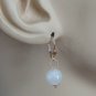 10mm Beautiful AAA White Moonstone INTERCHANGEABLE Earring Charms YG or SS