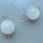 10mm Beautiful AAA White Moonstone INTERCHANGEABLE Earring Charms YG or SS