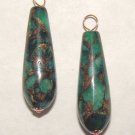 ROSE GOLD 10x30mm Green with Pyrite Fools Gold INTERCHANGEABLE Earring Charms