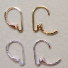 2 Pairs INTERCHANGEABLE Leverback Earring Wires 1 Silver, 1 Yellow Gold Plated