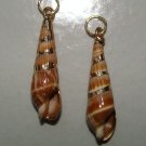 Long & Sleek 1 3/8" Natural Auger Shell INTERCHANGEABLE Earrings Charms GP or SP