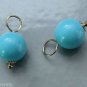 AAA 8mm Turquoise Blue INTERCHANGEABLE Earring Charms YG or SS