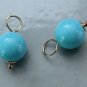 AAA 8mm Turquoise Blue INTERCHANGEABLE Earring Charms YG or SS