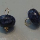 8x12mm Dark Denim Blue Faceted Jade INTERCHANGEABLE Earring Charms YG or SS