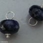 8x12mm Dark Denim Blue Faceted Jade INTERCHANGEABLE Earring Charms YG or SS