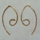 Long Fancy Looped Hammered INTERCHANGEABLE Earring Wires YG or SS