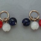 Red White & Blue Patriotic INTERCHANGEABLE Earring Charms Jackets YG or SS