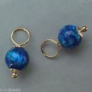 6mm Lab Black Australian Fire Opal INTERCHANGEABLE Earring Charms YG or SS