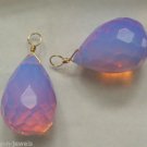 HUGE XL Faceted Blue Purple Pink Opalite INTERCHANGEABLE Earring Charms YG or SS
