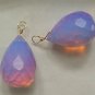 HUGE XL Faceted Blue Purple Pink Opalite INTERCHANGEABLE Earring Charms YG or SS